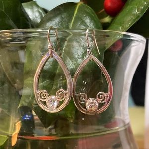 Sensitive Ears Nickel Free CZ Dangle Tear Drop earrings